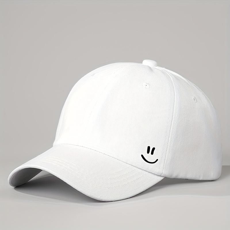E-shop 1 bedruckte Baseballkappe mit fröhlichem Gesicht, Ganzjahres-Outdoor-Baseballkappe, Unisex-Trucker-Mütze, atmungsaktive verstellbare Golfmütze