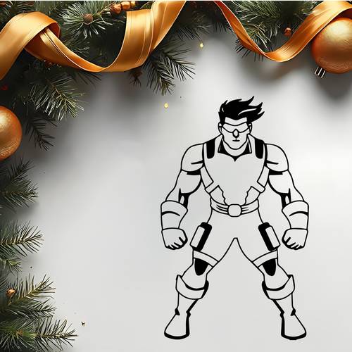 item picture 1pc of superhero themed metal wall art featuring a dynamic superhero statue mural this a great gift for new year and christmas for fans of superhero decor its made from weather resistant metal suitable for wall sculptures