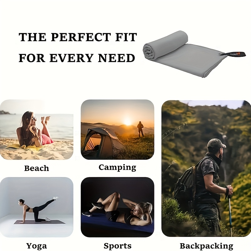 1pc Highly Absorbency Quick-Drying Microfiber Travel Sports Towel with Lightweight Mesh Bag,Light Beige-friendly,Travel-friendly,gift Idea Perfect for Outdoor Camping, Sports, Beach, Hiking, Travel,Yoga, Swim,Gym,Golf, Pick Ball Accessories