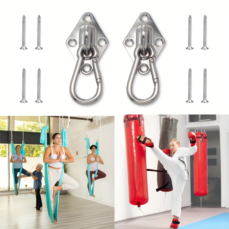 2 Heavy Duty Stainless Steel 304 Wall/ceiling Mount Hooks - Stainless Steel Swing Hangers With Eye Plate For Secure Installation