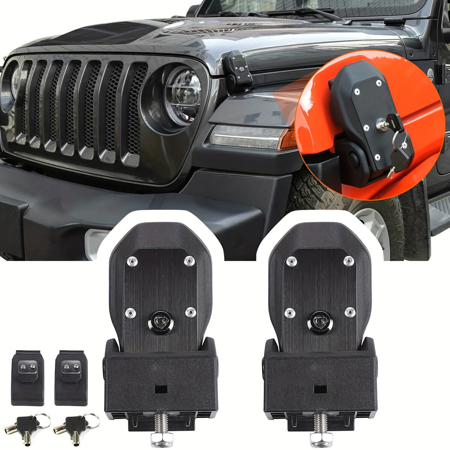 

2pcs Suitable For Jeep Machine Cover Lock Hood Anti-theft Lock