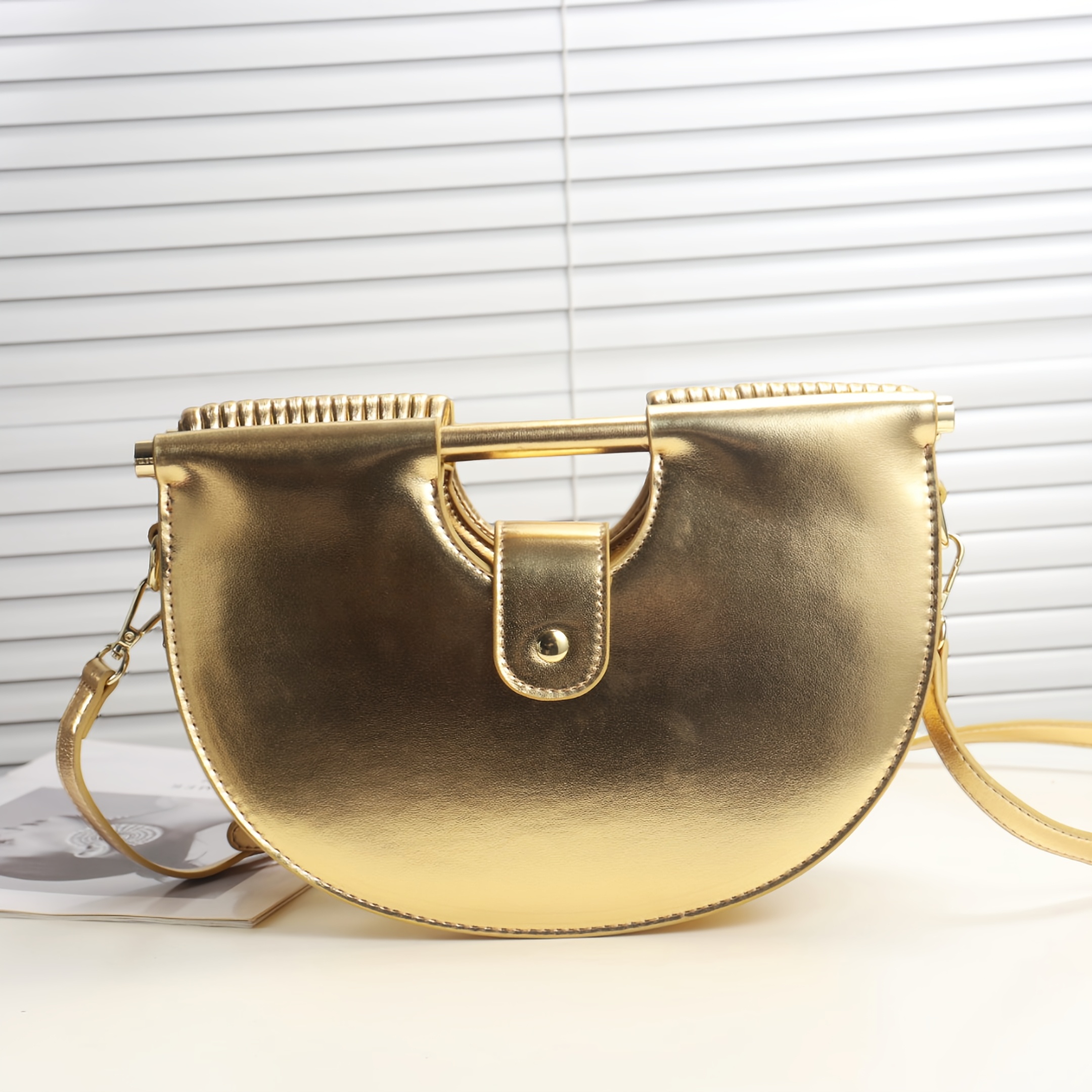 Luxury Women'S Large Capacity Party Handbag - Elegant PU Evening Clutch with Snap Closure, Adjustable Strap, Magnetic Closure, Polyester Lining, Striped Pattern, Perfect for Formal Events, Weddings, and Banquets - Exquisite Crossbody Bag for Daily Use and Wedding Accessories, Wedding Accessory | Elegant Clutch | Magnetic Closure Bag, Wedding Purse, Purse For Women, Handbag For Women, Wallet For Women