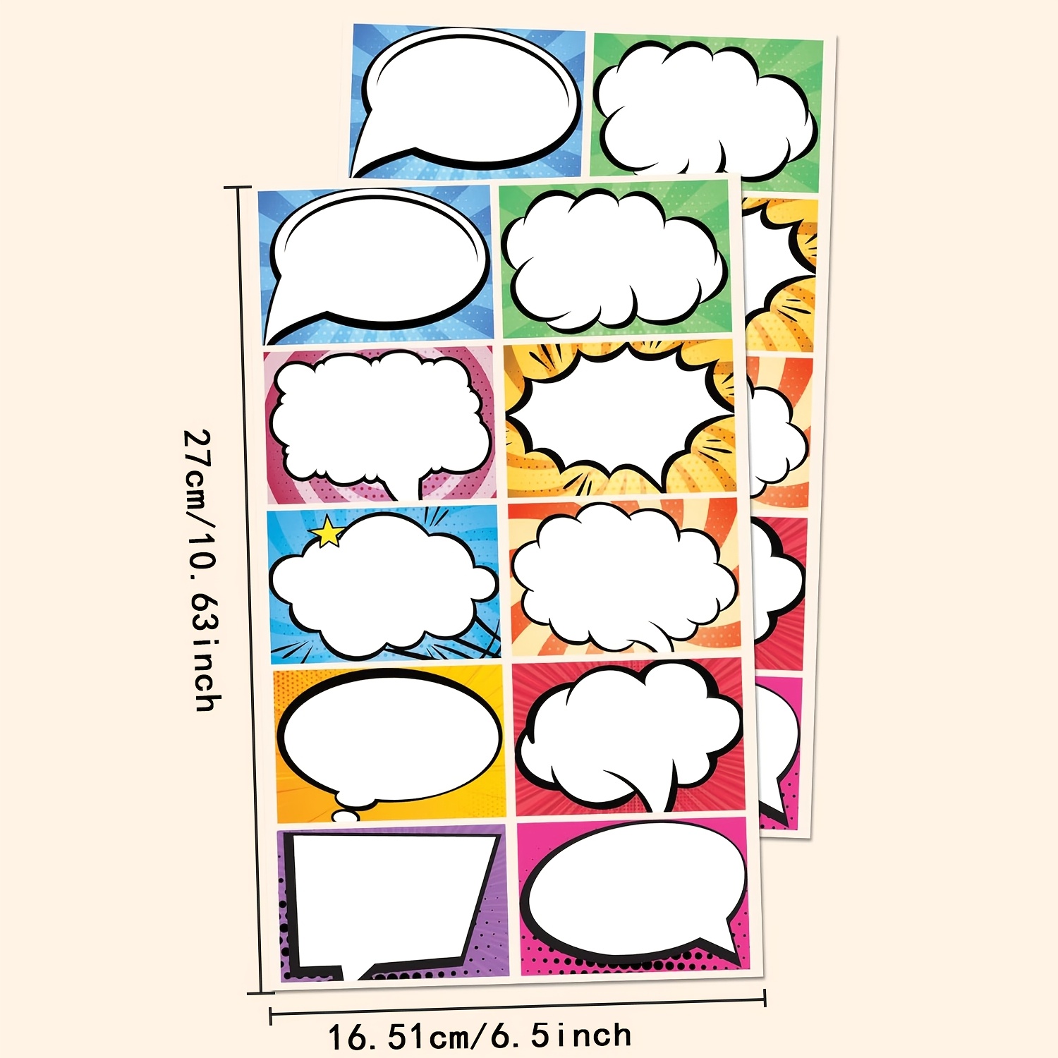 TEMU 100-pack Colored Comic Style Framed Name Stickers, 3" X 2" Square Self-adhesive Labels, Food Category Storage Marking Stickers, Name Tags,