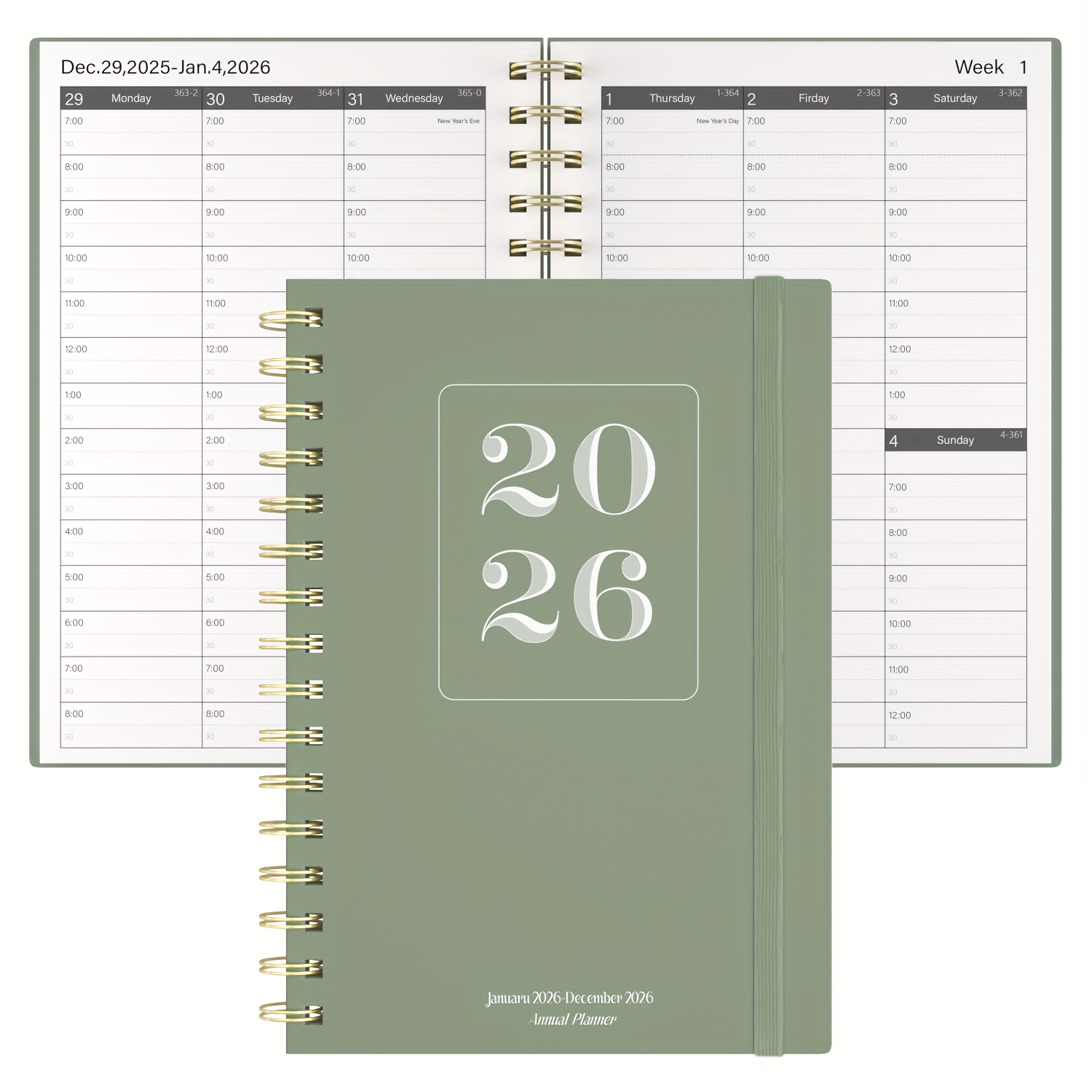 Agenda 2026 A5 Planificateur Hebdomadaire Et Planificateur Quotidien Avec Division Horaire Et Apercus Mensuels