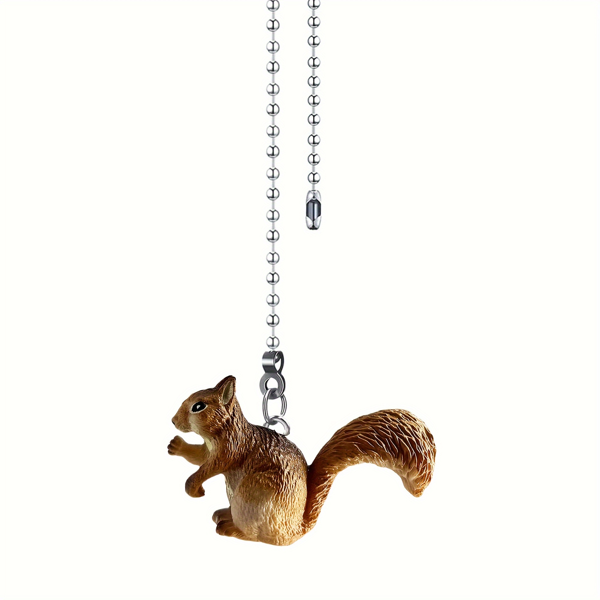 

1pc Squirrel Ceiling Fan Pull Chain - 12" Decorative Beaded Extension With Realistic Animal Charm, , & Fade-resistant For ' Room Decor,