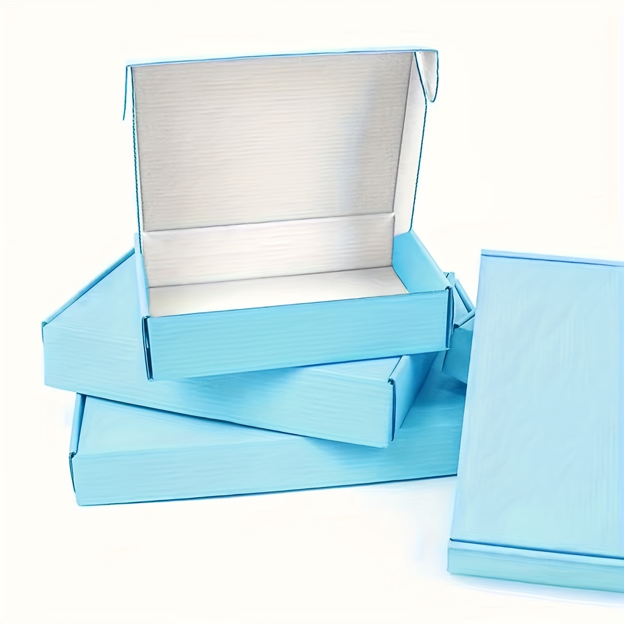 Confezione da 20 Buste Ondulate in Cartone di cm Scatole da  Spedizione Multicolore Blu Chiaro e Rosa con Coperchi, Cartoncino  Resistente per