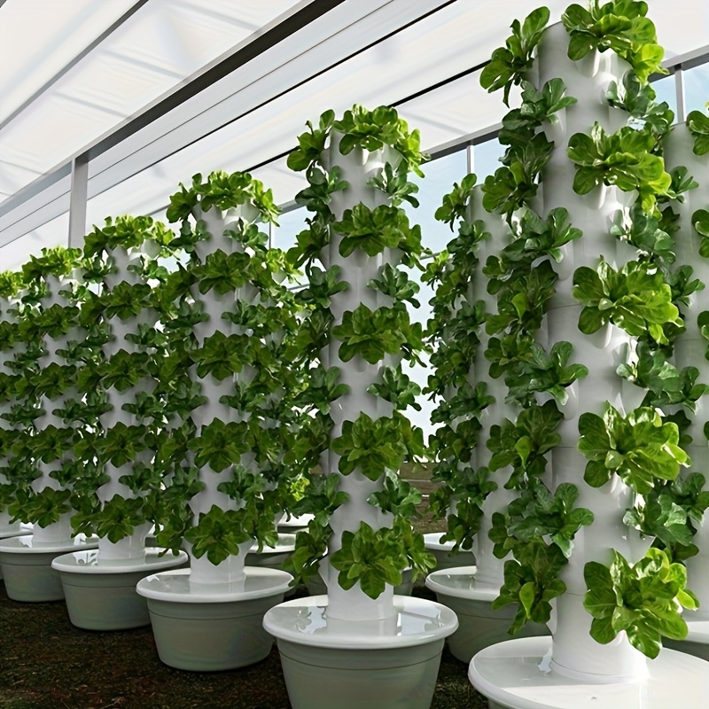 INTBUYING Hydroponic 36 Holes Plant Site Grow Kit Garden System Vegetable Horizonal with Wheel 110V Pump-4 Pipes 2 Layer