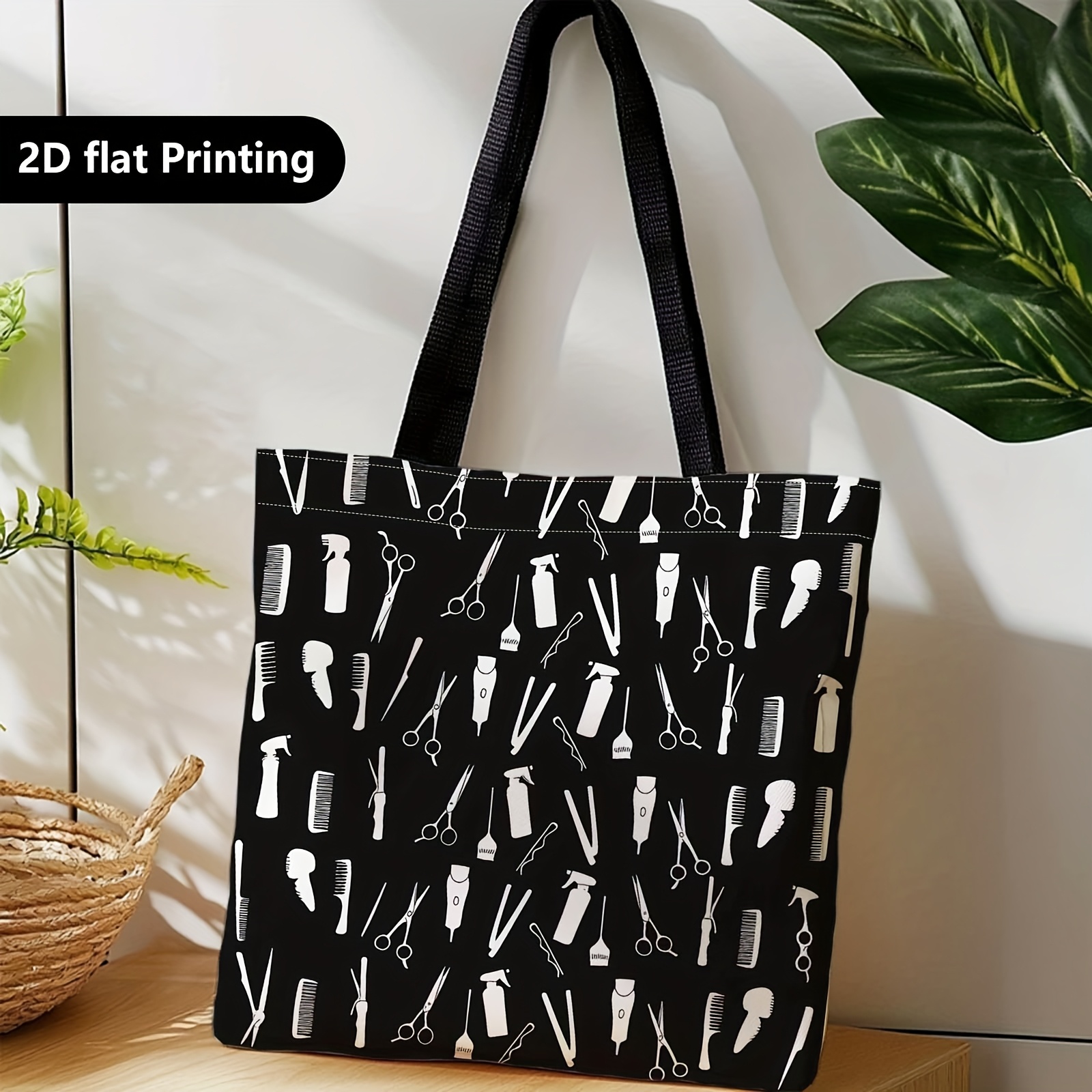 TEMU Una sola pieza de bolso elegante para ir al trabajo, con un diseño espacioso, reutilizable y resistente para ir de compras, fácilmente plegable
