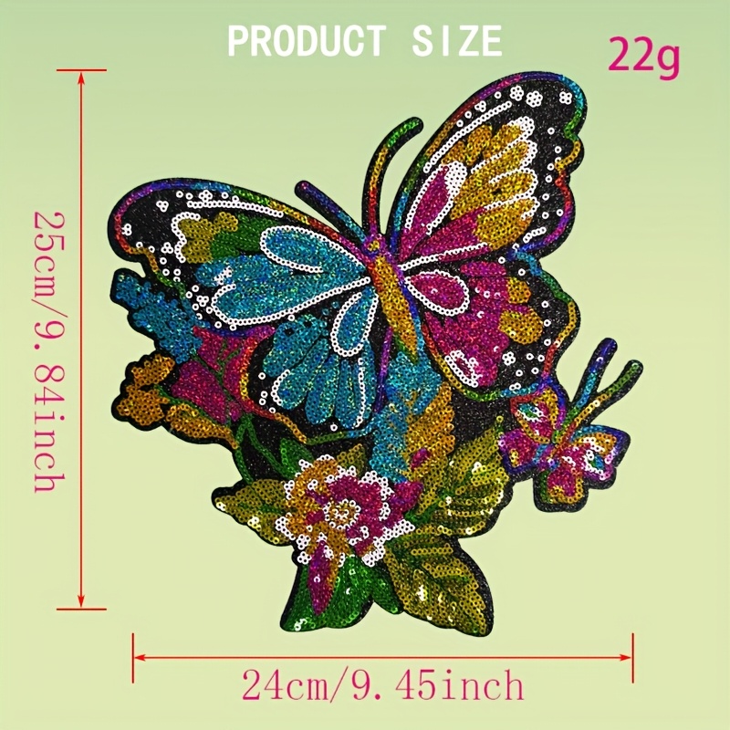 E-shop Eine wunderschöne Patchwork-Steppdecke mit bunten floralen Schmetterlingsmotiven und Paillettenstickerei, kombiniert mit schwarzem Glitzer und