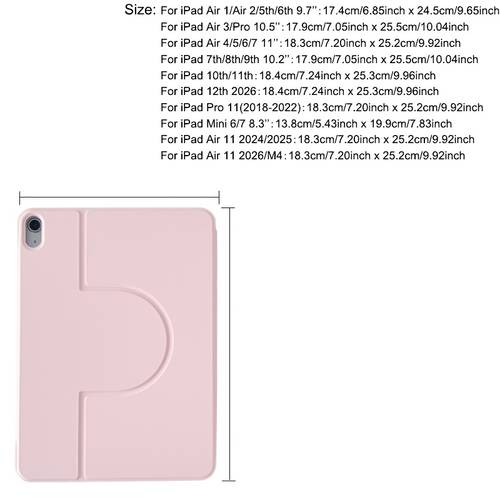 360° drehbarer hülle für ipad 9. .2 5. 6. 7. 8. 9. 10. 11. .9 11 2 3 4 5 6 7 11 13 2024 2025 mini 6 7 8.3 pro 11 2018/2020/2021/2022 drehbarer schutzständer tpu weiche rückseite