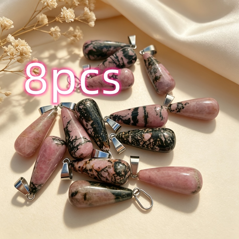 TEMU 8pcs Breloques Naturelle Perles Pendentif Fabrication de Bijoux Cadeaux