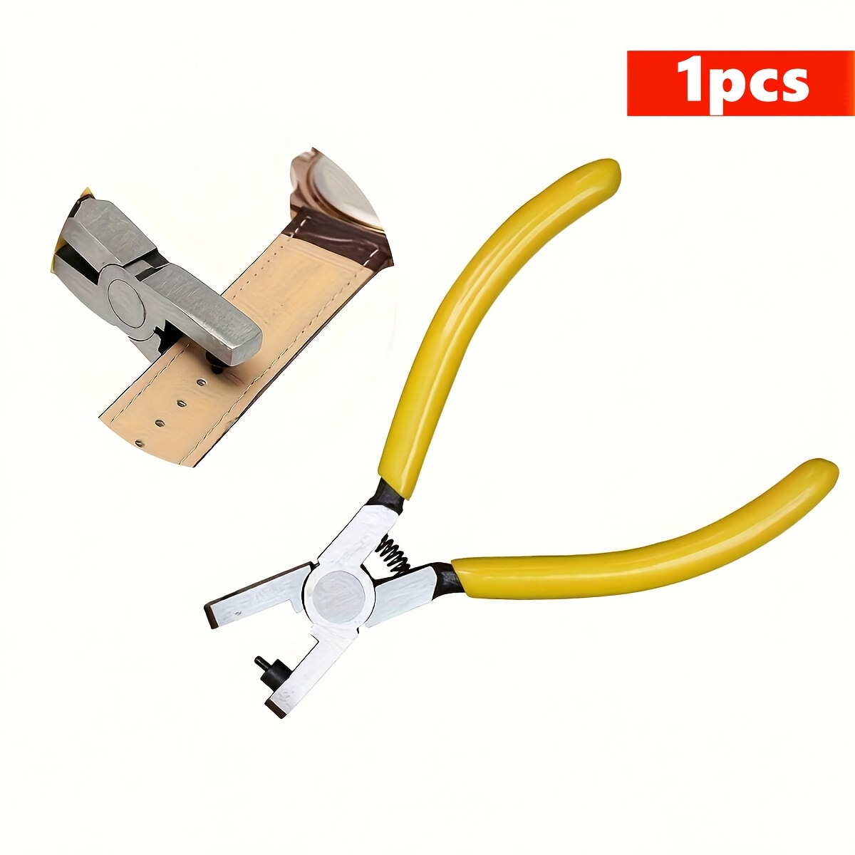 TEMU 1pc Yellow Universal Hand Strap Watch Band Punching Tool, Hole Pliers Tool, For Making Watches And Various Jewelry