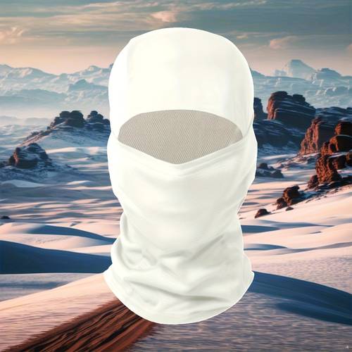 varebillede balaclava åndbare, hurtigtørrende fuld maske, letvægts polyesterstof, camo mønster, multi-anvendelig hovedbeklædning til udendørs aktiviteter