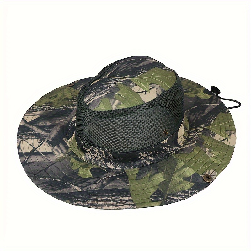 Camo 1 Vacation Camouflage Print Hat, Men's Sunshade Hats for Men Breathable Fishing Beach and Hunting Hat,Temu