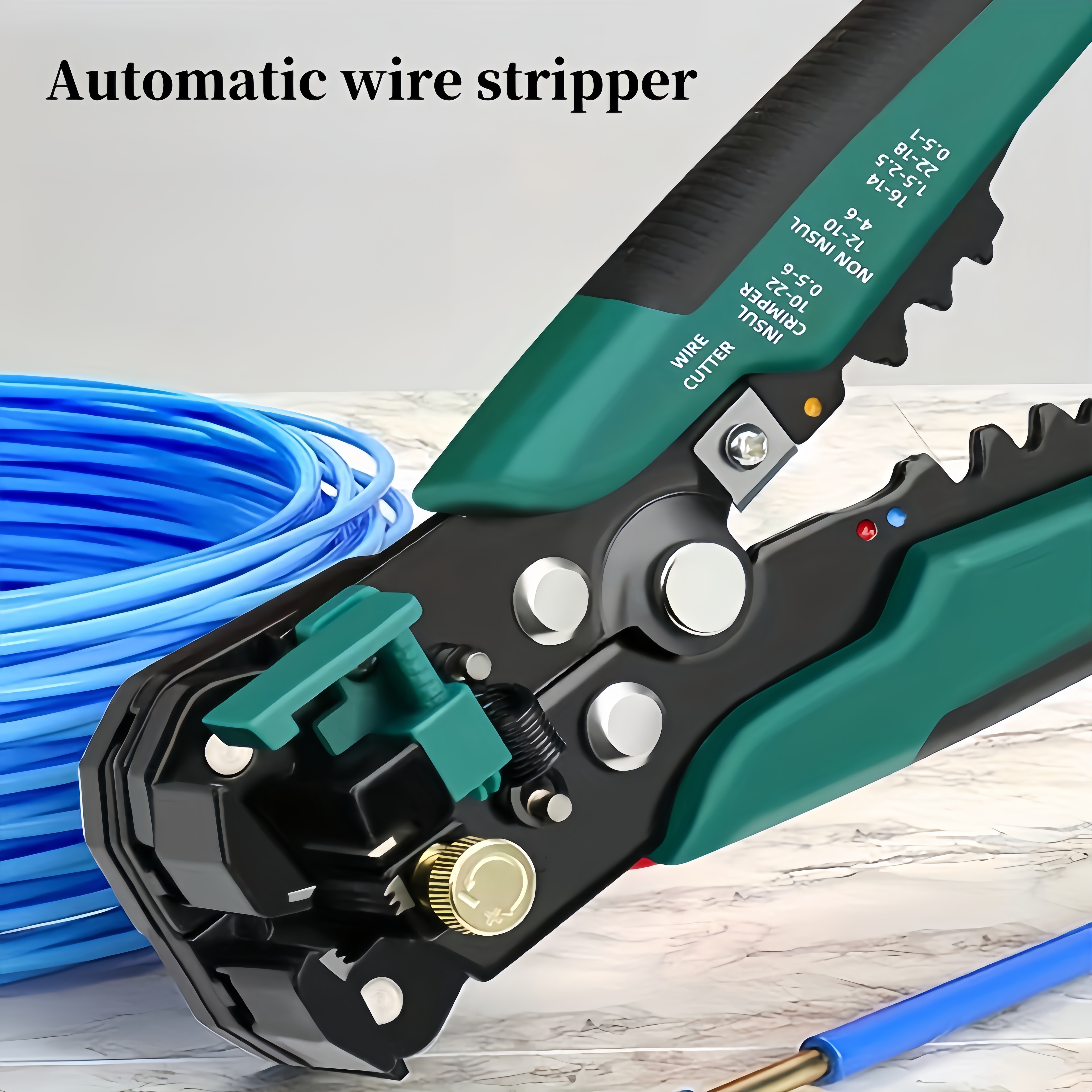 

1pc Multi-function Automatic Wire Stripper And Cutter - Professional Grade, Self-adjusting Insulation Stripping Tool With Crimper For Electricians, Durable Metal Construction