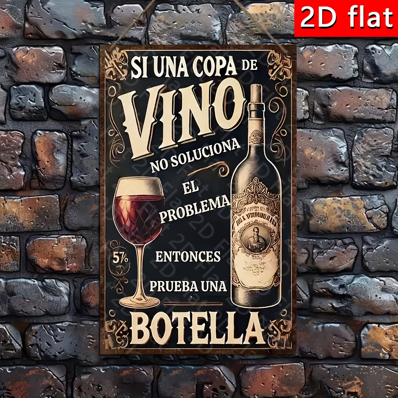 TEMU Placa de pared 2D, 1 pieza, español la " una " - Letrero decorativo de madera adecuado para decoración del hogar, bar, restaurante, regalo con