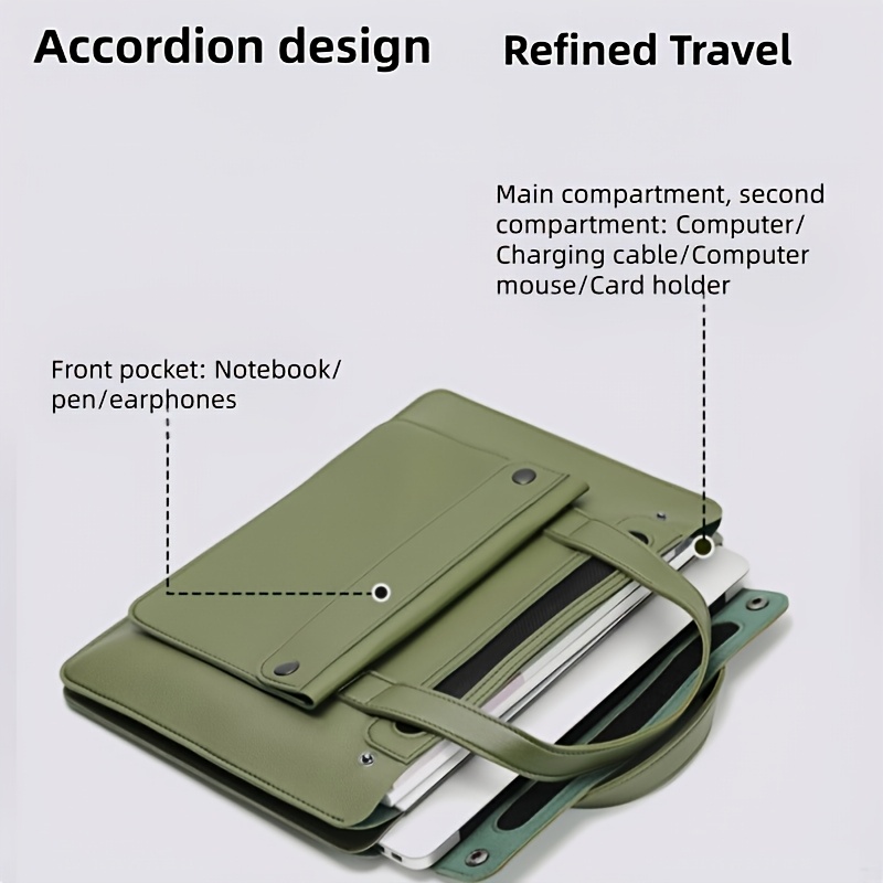 Custom Text 14-Inch Accordion Bag, Large Capacity Briefcase
