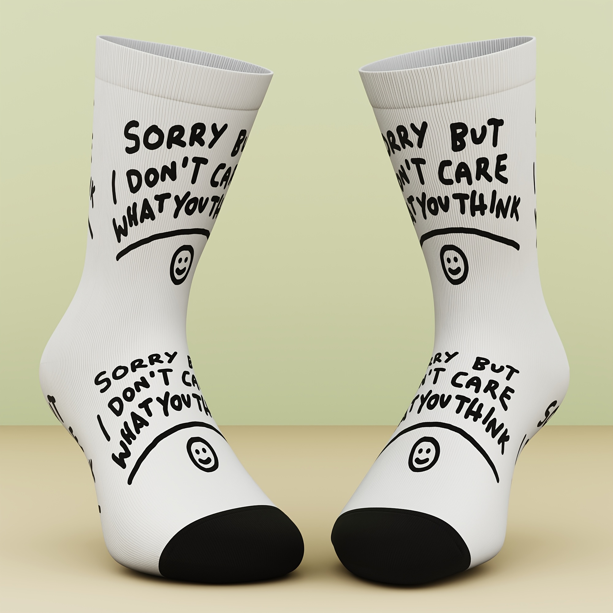 TEMU A Pair Of Unisex Socks Featuring Fun Text Patterns, Trendy And Unique, Suitable For Outdoor Leisure Activities, Stylish, Comfortable, And
