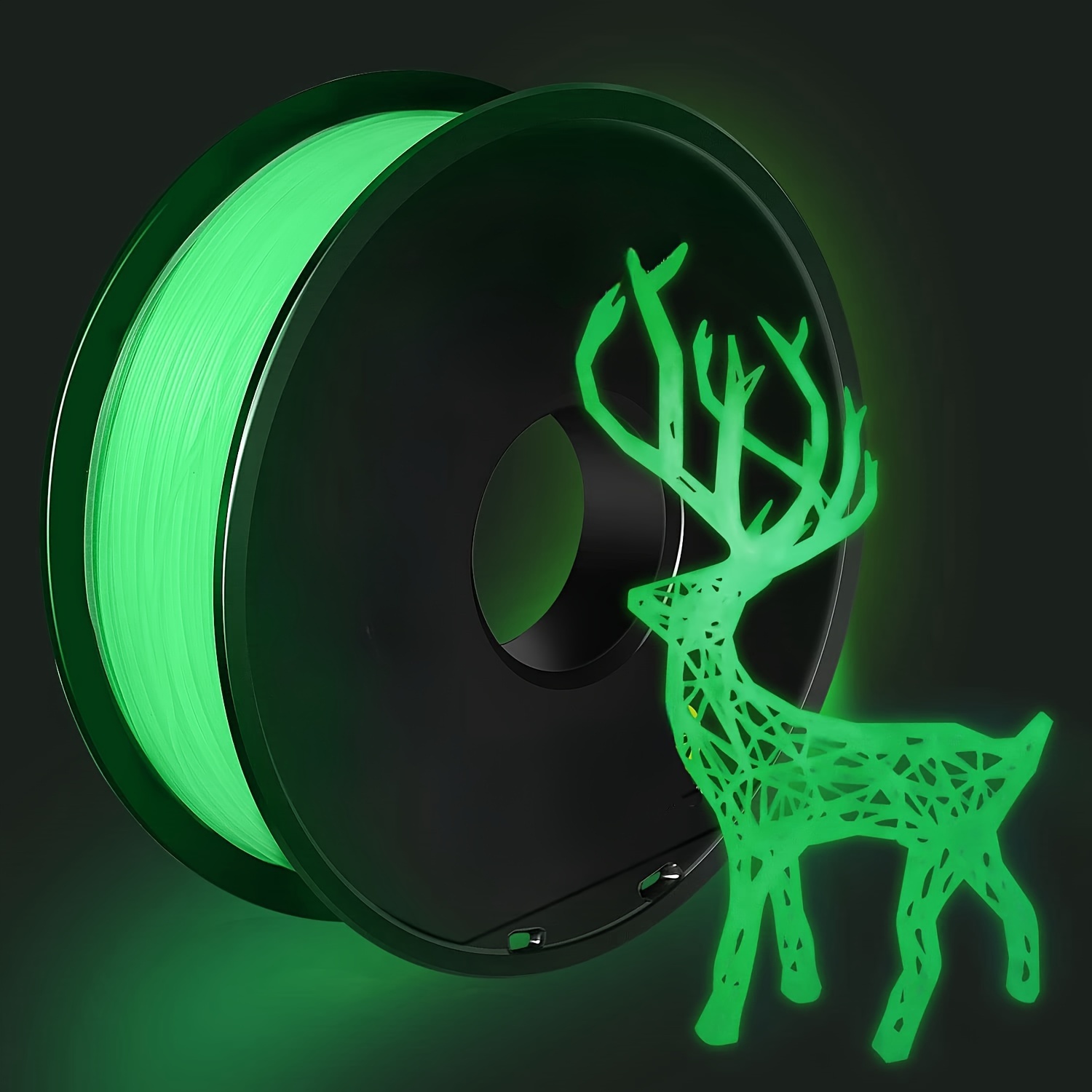 

Glow In The Dark Pla 3d Printer Filament, 1.75mm Luminous Green, 1kg (2.2 Lbs) Spool, Strong & Dimensional Accuracy +/- 0.03mm