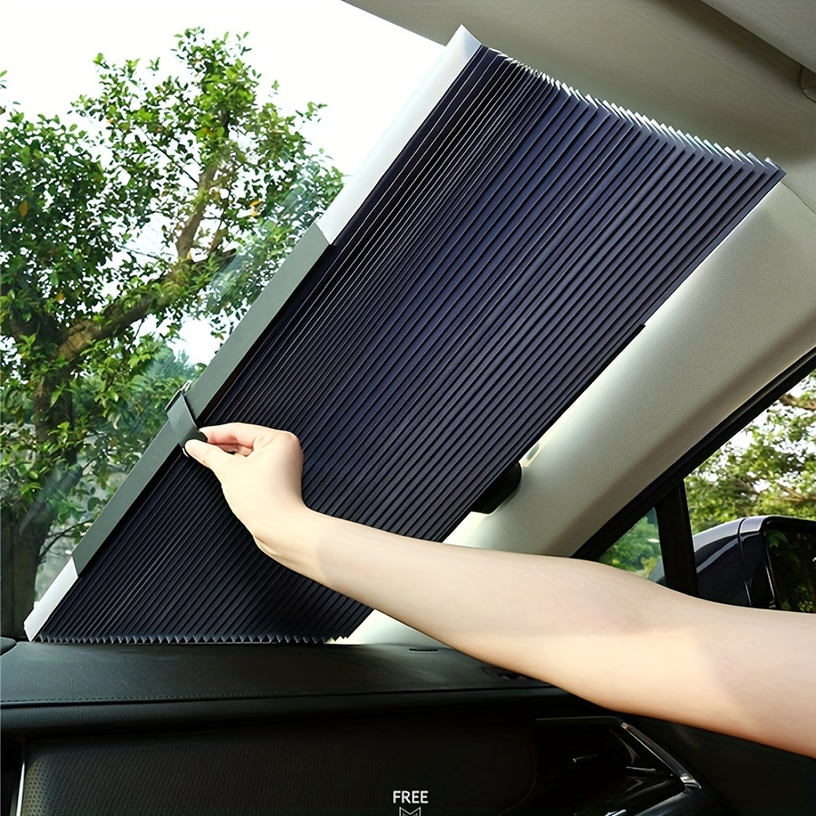 

1pc Car Rear Glass Sunshade Auto Retractable Folding Sunshade Car Sunscreen Heat Insulation Absorbent Auto Accessories