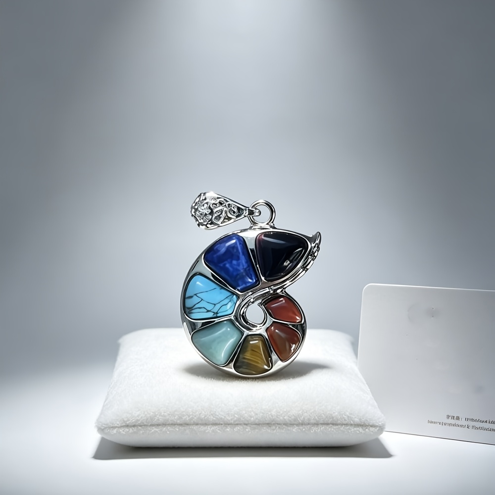 TEMU Colgante de piedra natural de 1 pieza, estilo bohemio, diseño de nátilus de los chakras, exquisitamente , de lujo y , de y versátil, de , para