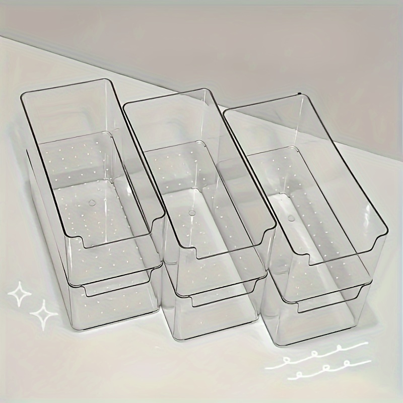 

3/4/5pcs Boîte de rangement de bureau transparente, Boîte de rangement multifonctionnelle, Boîte de en plastique de bureau, Boîtes de tri en plastique