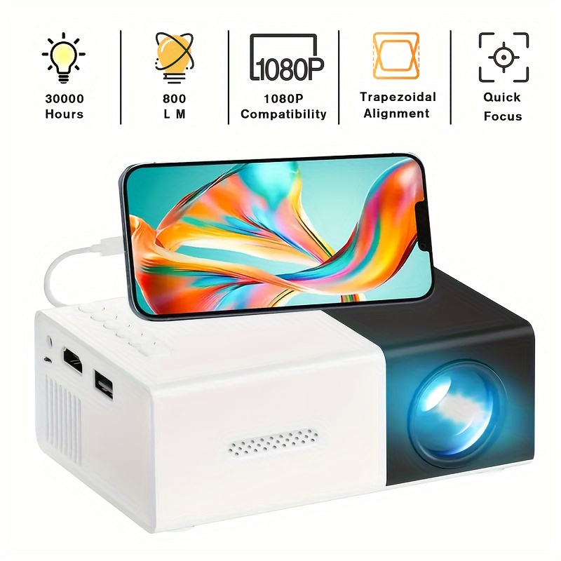 

Office Portable Mini Projector, Support Smartphone Wired Screen , Let You Enjoy