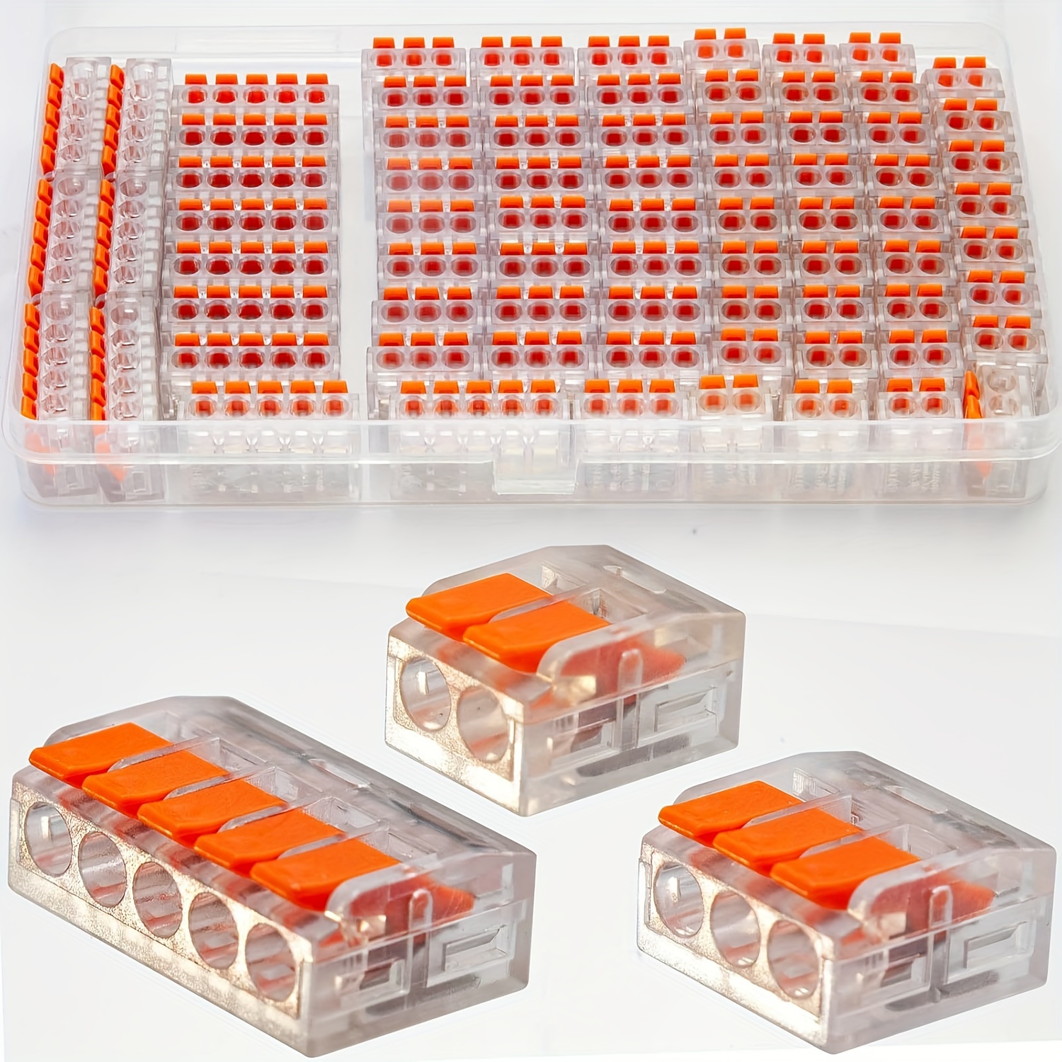 

75pcs Quick Connect Electrical Connector Kit - Diy Wire Terminals (28-12 Awg), 2/3/5 Port Push-in Terminal Blocks, For 0.4-6.0mm Wires, Pvc Insulated