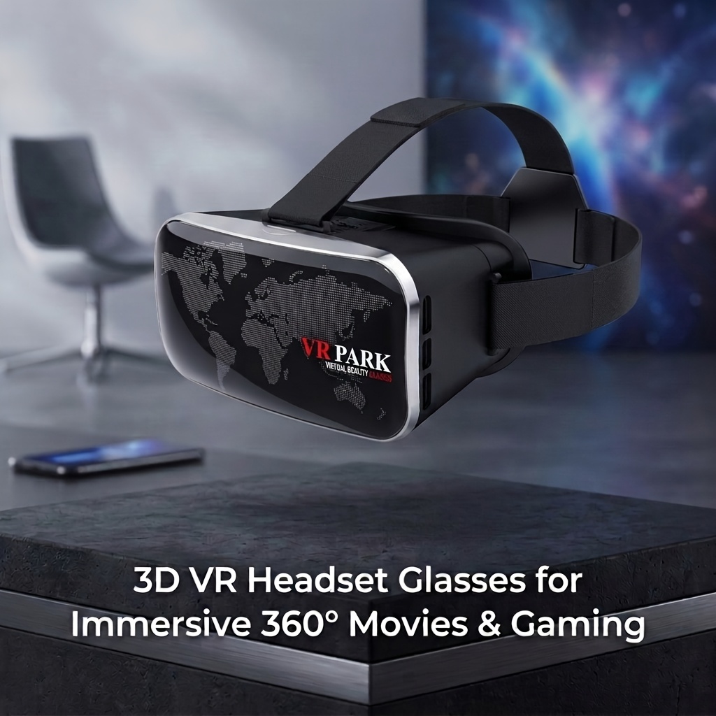 TEMU Gafas de Virtual 3D VR para Películas y Juegos de 360°, Gafas Panorámicas de Virtual, VR Cómoda Compatible con Smartphones