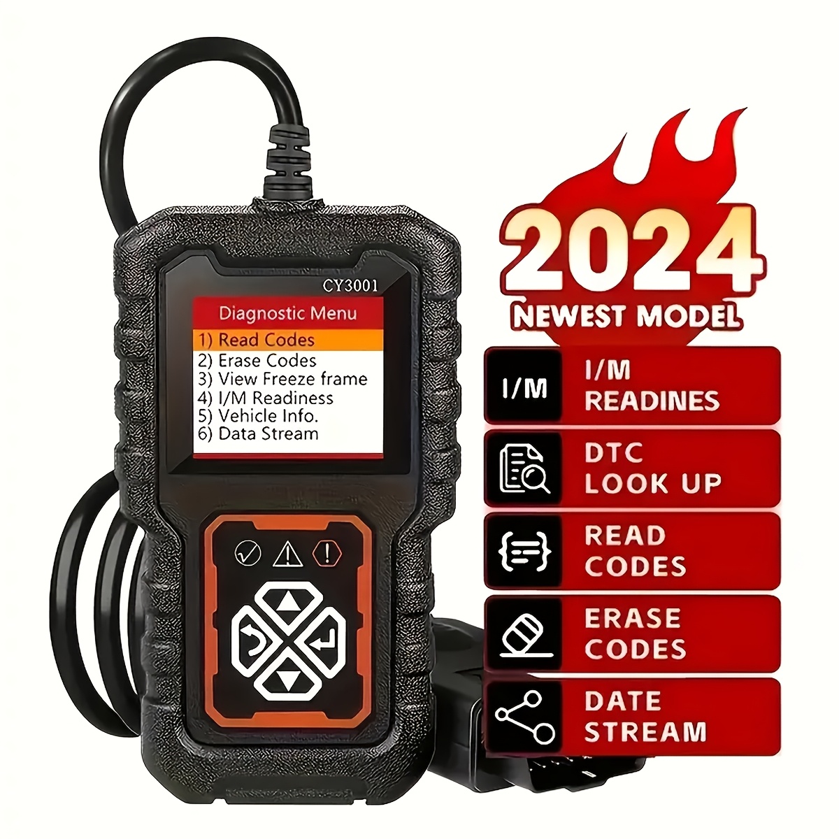 TEMU 1pc Advanced Scanner Tool - Engine Fault Code , Live , Battery Test, Abs Material, Compatible With Obd Ii Cars , Uncharged Code Reader For Diy & Professionals