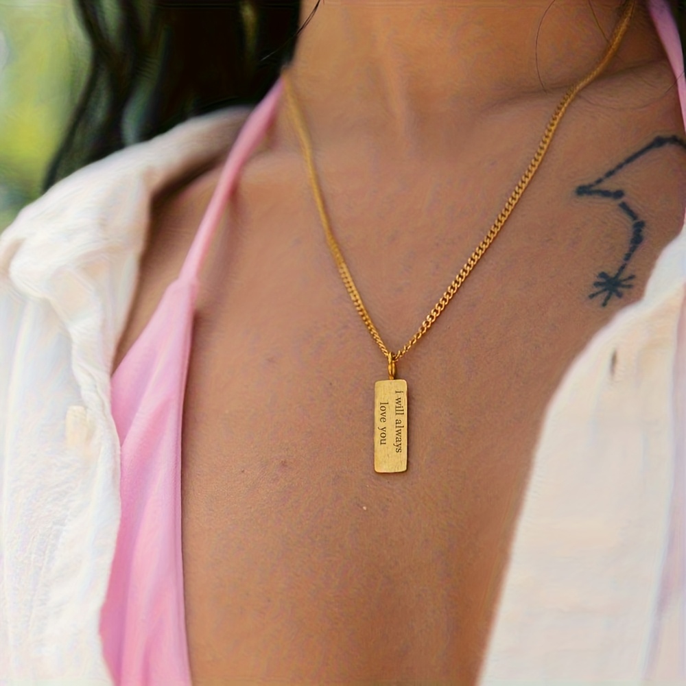 Custom Rectangular Pendant Necklace, Personalized Gift