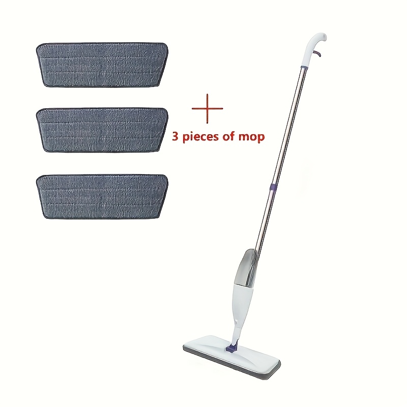 TEMU Portable Spray Mop, 1 Pack! 360-degree Flexible Design + Ergonomic Handle For Wet And Dry Use. Includes 3 Replaceable Cleaning Pads + 1 Refill