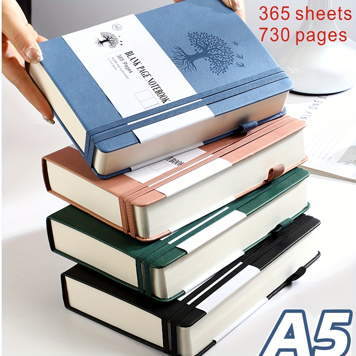 extra thick a5 blank notebook 365 sheets 730 pages softcover with cartoon     leather binding   students drawing school supplies   in   green black student stationery vibrant notebook quality binding notebooks and journals 0