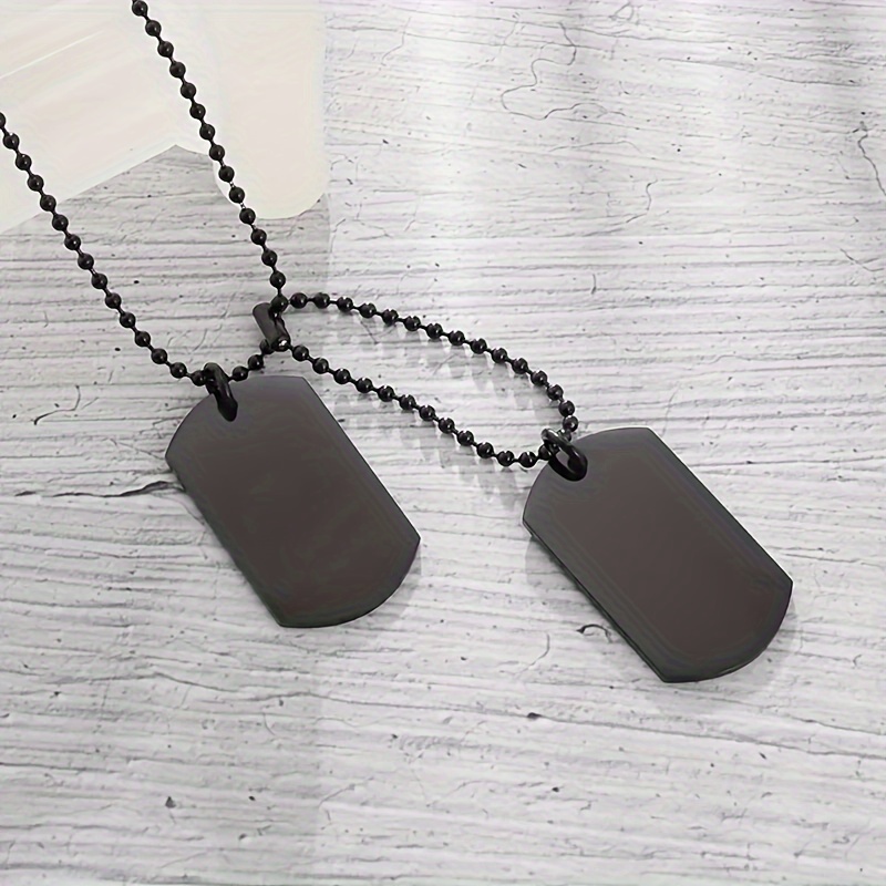 TEMU 1 Collar con Placa para Perro de Acero Inoxidable , Colgante de Acero Inoxidable de Titanio , Joyería Casual de Moda para Hombre