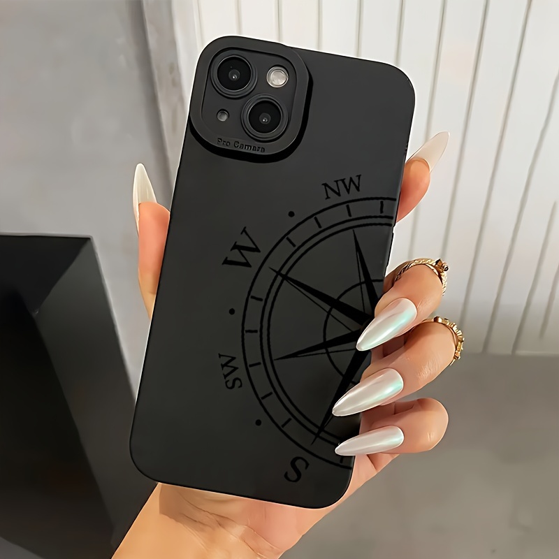 

enigmatic" Black Angel Eyes & Compass Design Matte Tpu Case - Full 360° Protection For Iphone 7/8 Plus, Xr, X/xs, Se, Mini, 11/pro/max, 12/mini/pro/max, 13/mini/pro/max, 14/plus/pro/max