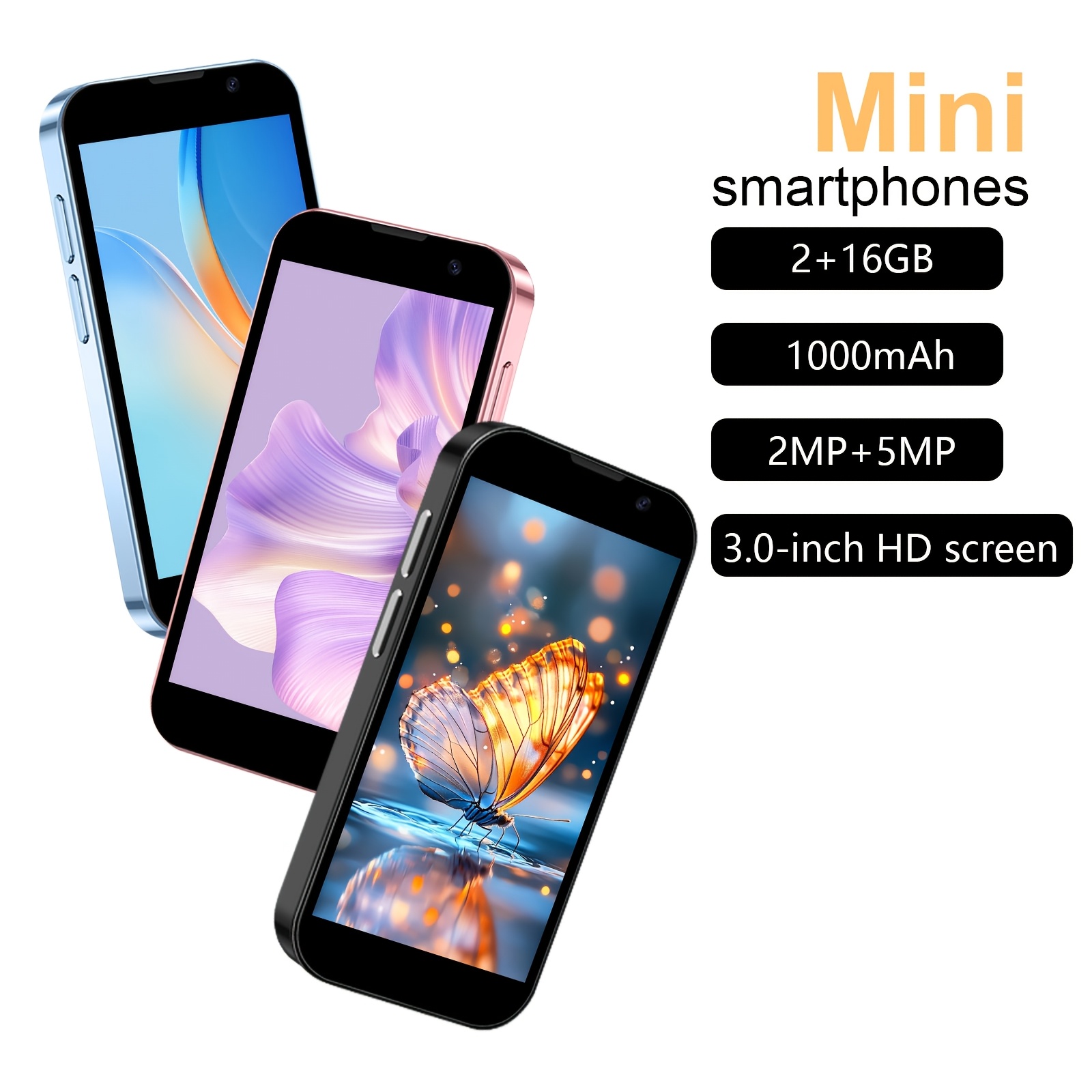 Mini Smartphone, Mini Phone 3G Unlocked Cell Phone, 3.0 Inch   3G   Child Phone,   Core 2G+16G, 5.0MP   High Definition, Best Surprise Gift for Kids, Birthday Gift, World S Smallest Mini Phone, Support Use   Apps
