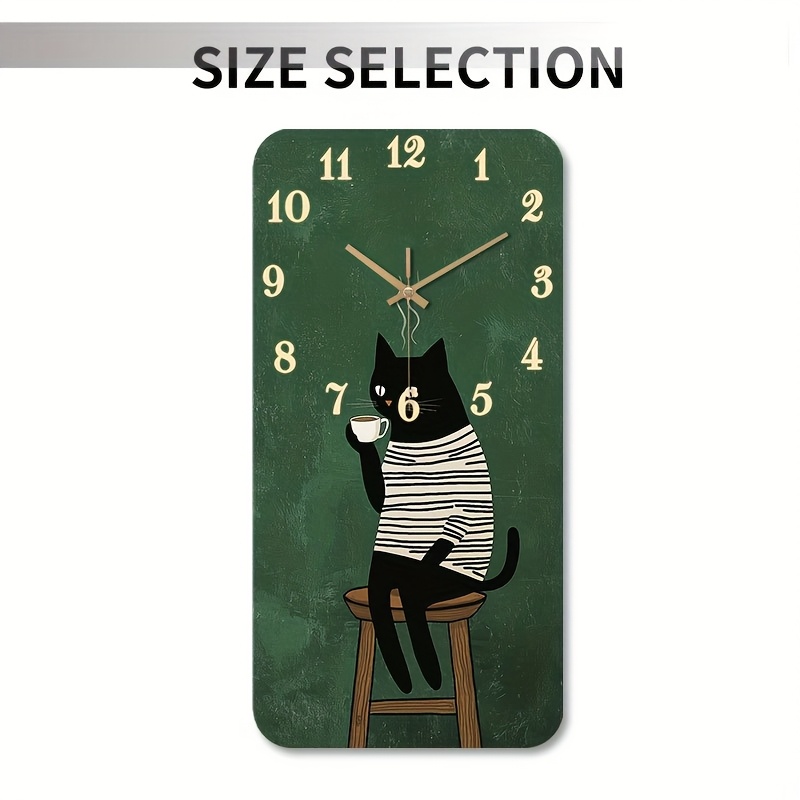 TEMU 1 orologio da parete silenzioso che non ticchetta, realizzato in legno, con una forma rettangolare decorativa e un'estremit� ad definizione, che