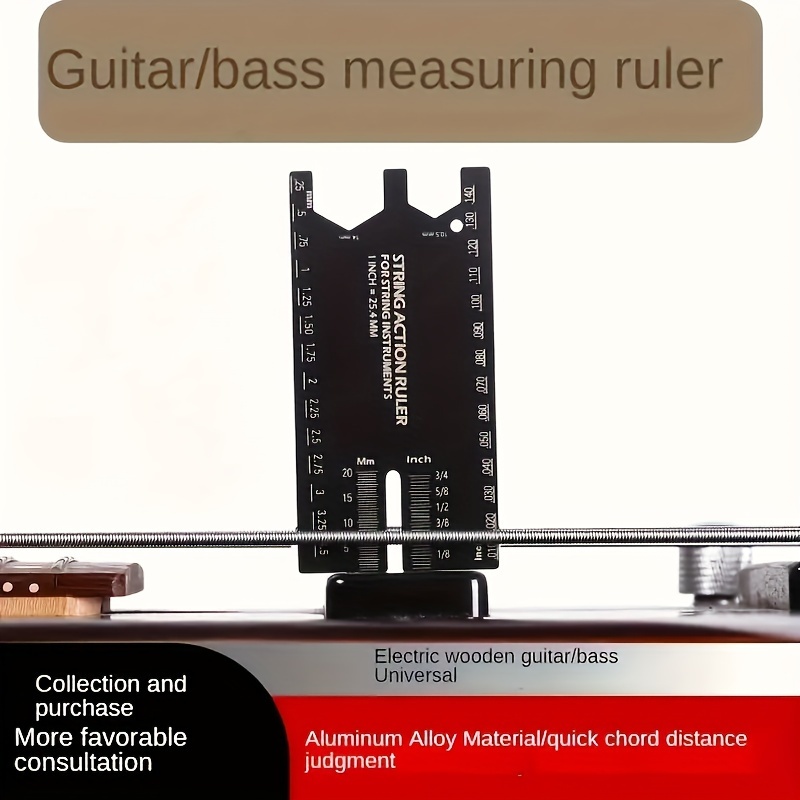 TEMU Guitar Caliper Electric Guitar String Distance Measurementheight Ruler Tool