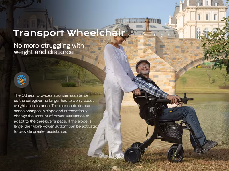 4in 1 rollator walker electric wheelchair combo electric rollator walker with foldable lightweight transport wheelchair 600w magnesium alloy motor ideal for elderly rehab Product details 3