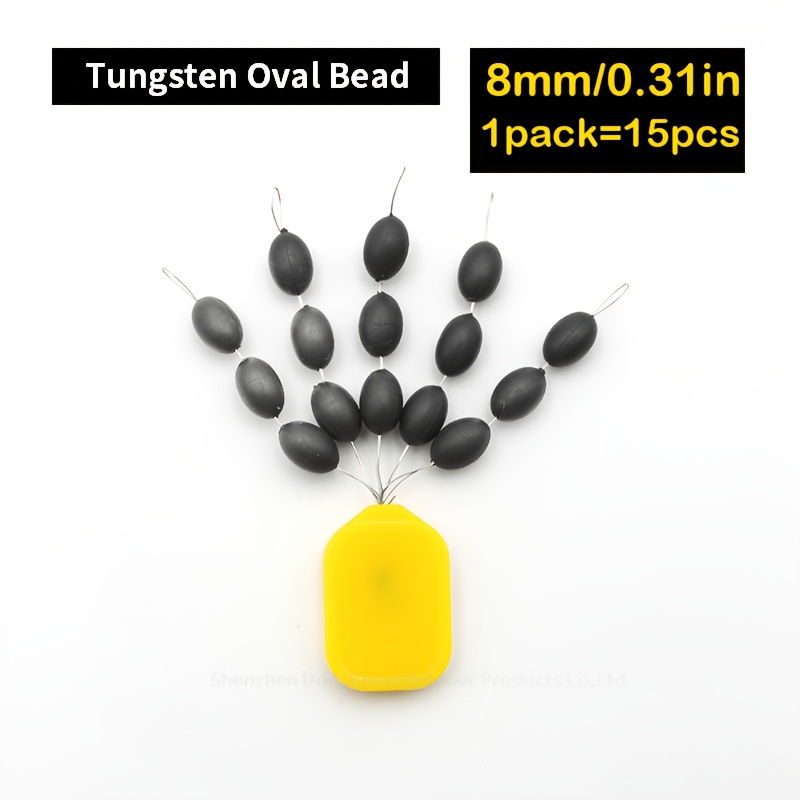 TEMU 1 Packung = 15 Stück 8mm Oval Perlen Karpfenangel Zubehör zur Falle von Naked Chod Rigs oder als Buffer Perle zum Schutz von Knoten auf Running