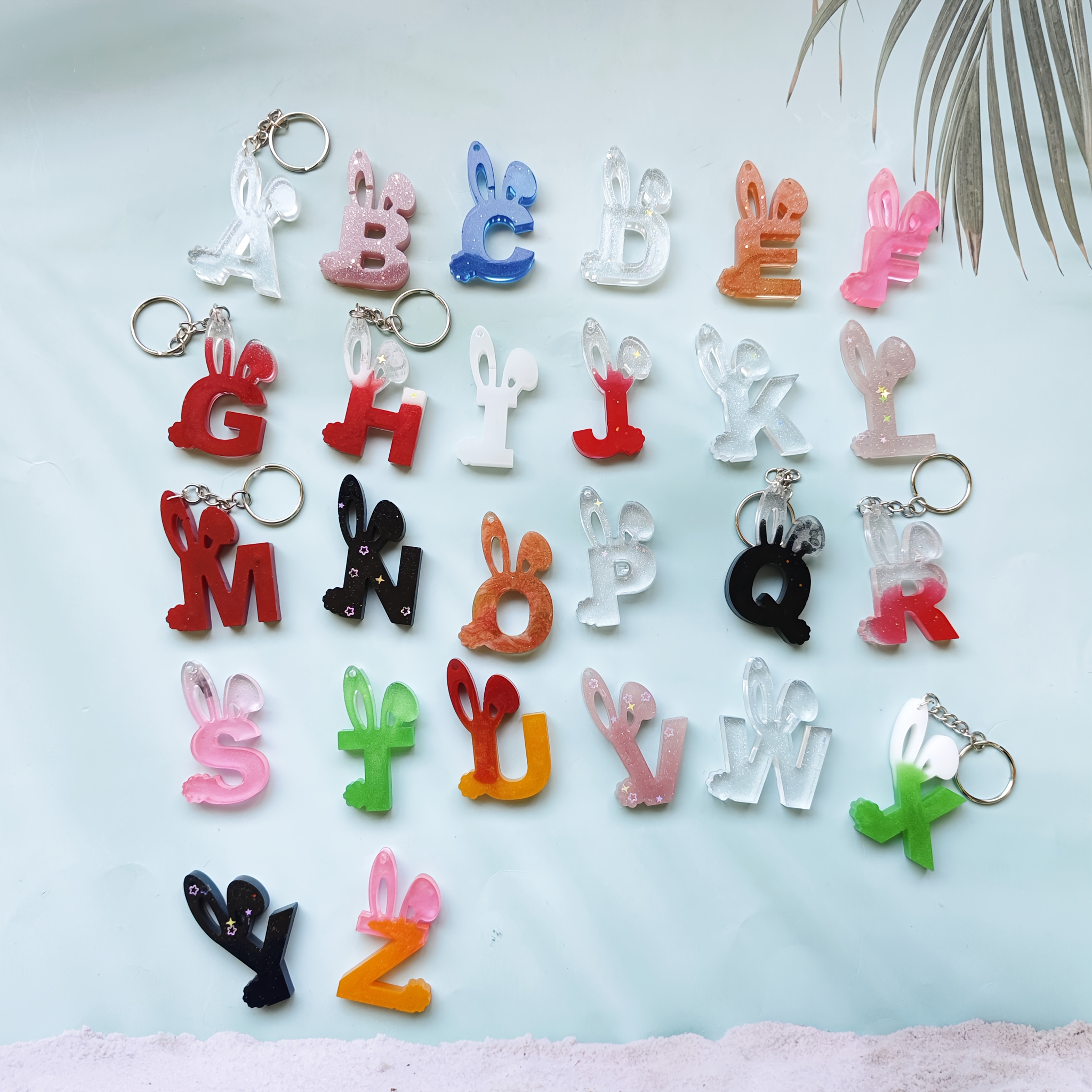 

Diy Alphabet Keychain Resin Mold, Easter-themed Silicone Pendant Casting Mold, Element