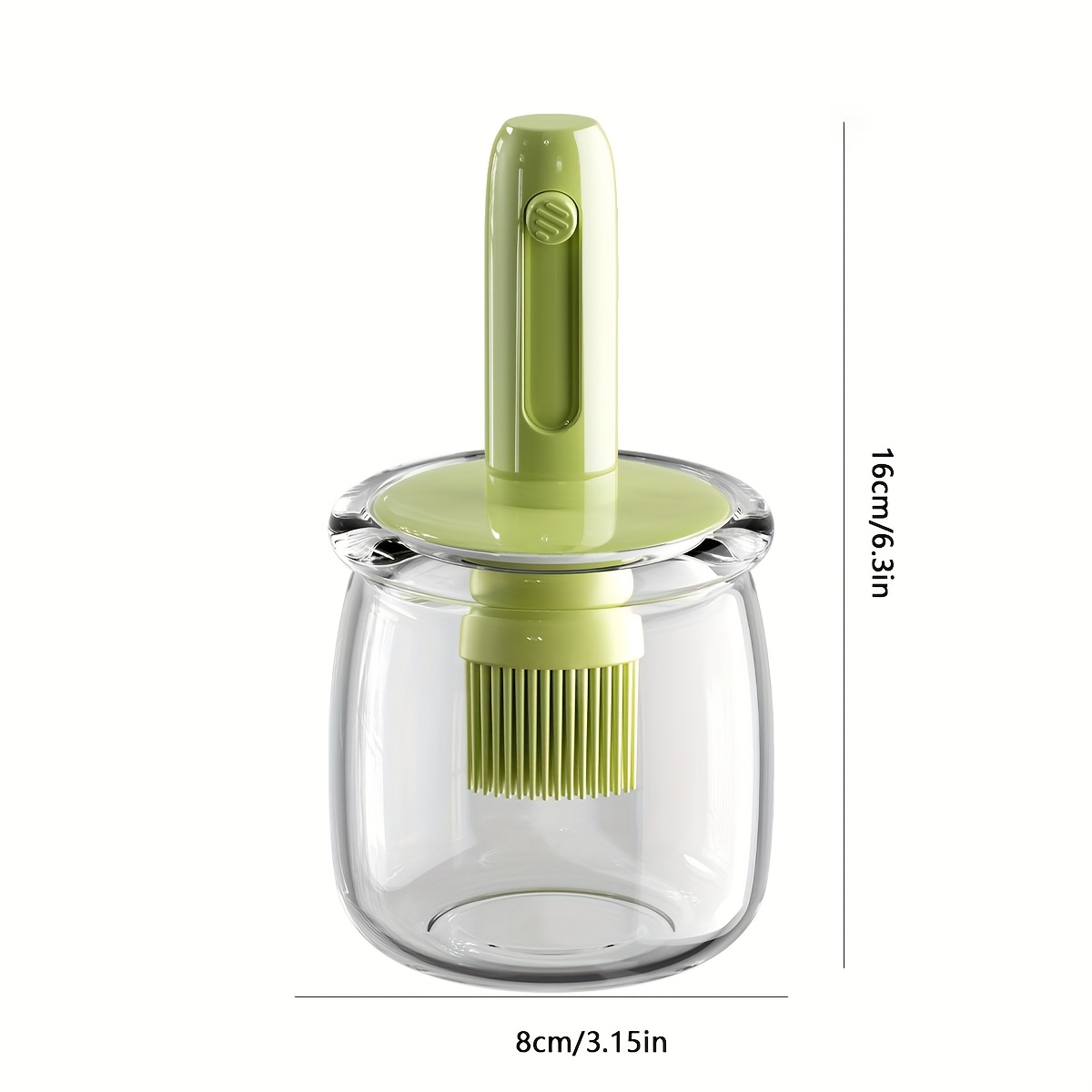 TEMU Un pinceau à huile en verre combiné et un flacon à huile, doté d'un pinceau à huile alimentaire rétractable résistant aux hautes températures,