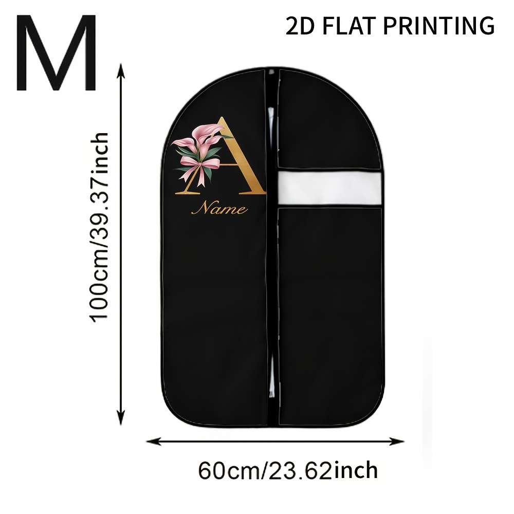 TEMU (customized) 1pc, Customizable Name Clothing Storage Bag - Wedding And Travel Clothing Organizer, Creative , Light Luxury Floral Pattern, With