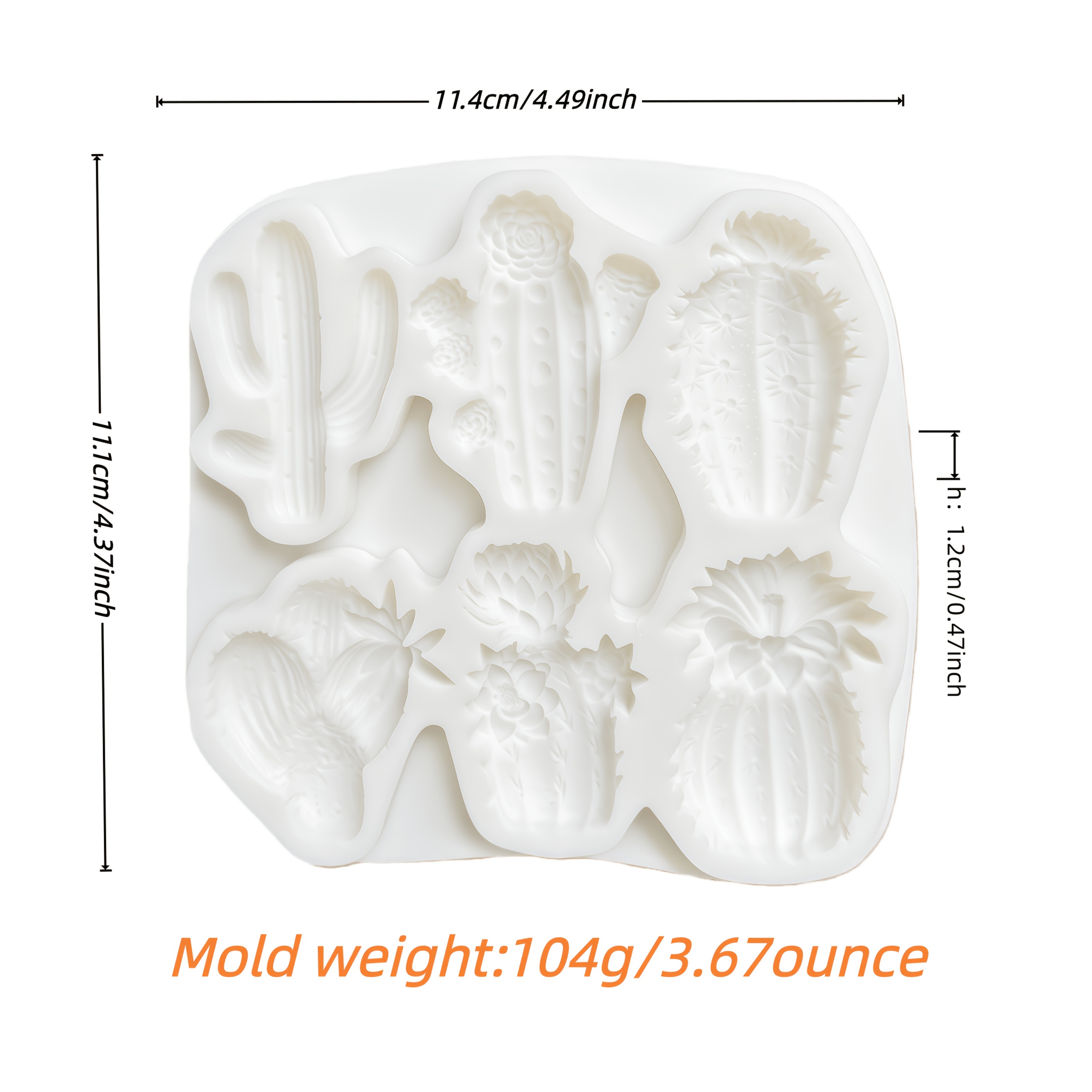 TEMU 1pc Silicone Mold For Succulent , 3d Flowering Cactus Shape, Suitable For Resin, Plaster, Candle And Concrete Silicone Flower Mold - Diy Crafts,