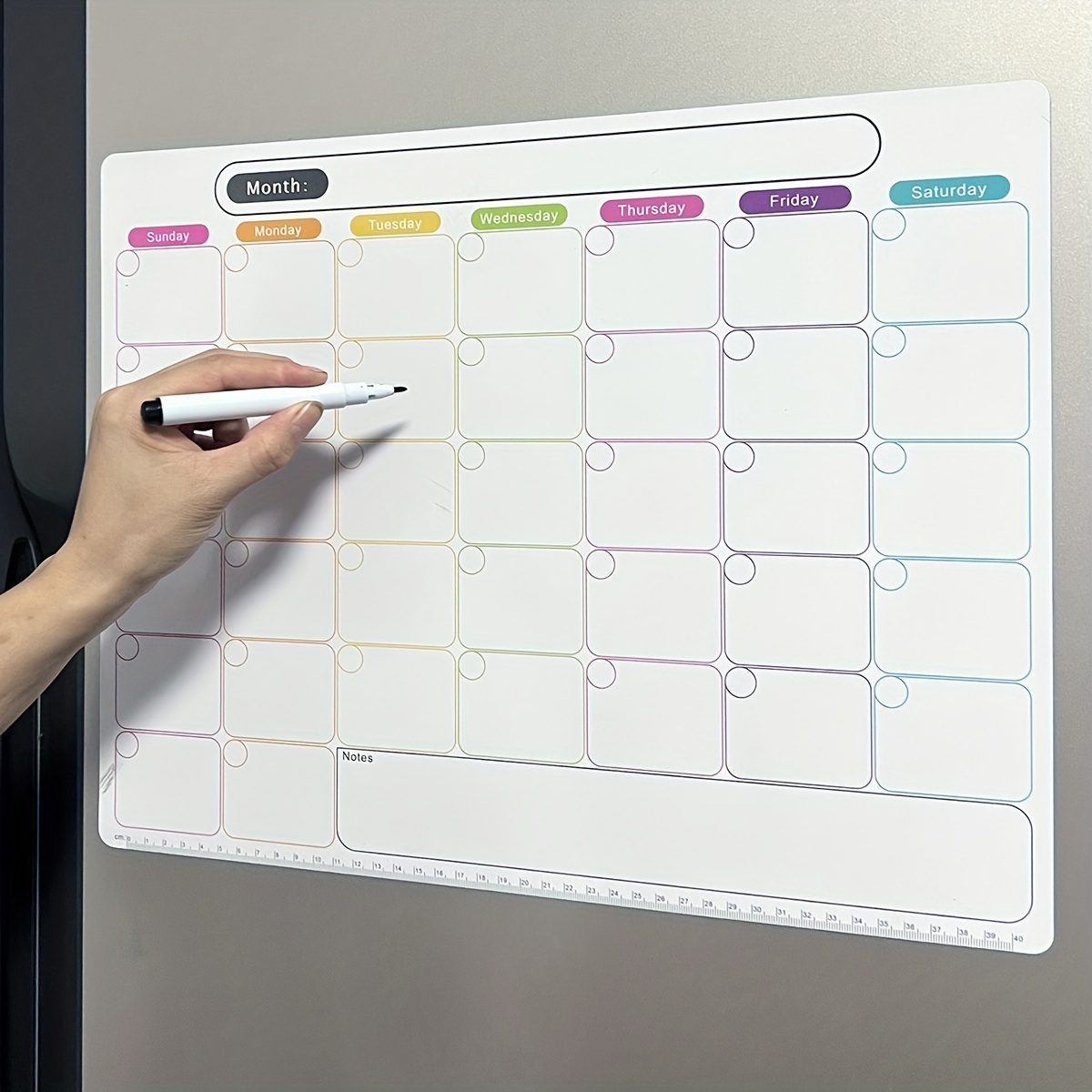 

Magnetic Dry Erase Whiteboard For Fridge - Reusable Weekly Planner & Memo Board, Soft Rubber Material