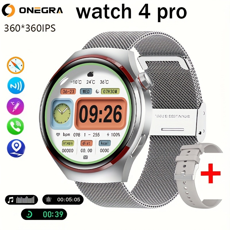 Men's GPS Smart Watch 4 Pro 1.53-inch Colorful HD Display, Custom Dial, Compass, Fitness Tracker, Wireless Phone Connectivity, Modern Style_voghion.com