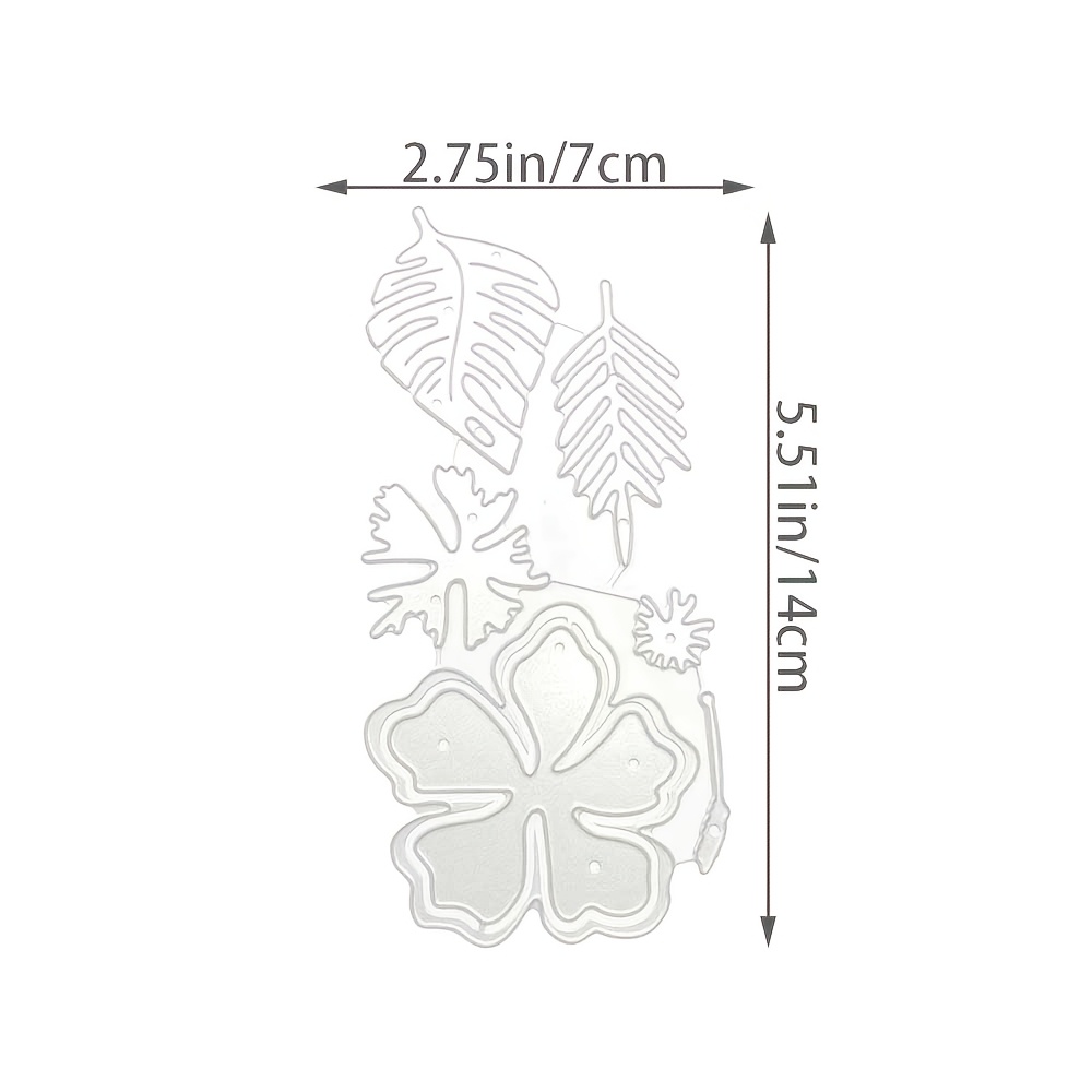 TEMU Hawaiian Floral Metal Die Cutting, Spring Floral Card Cutting Die Template For Scrapbooking Decoration, Embossing Paper Mold For Making