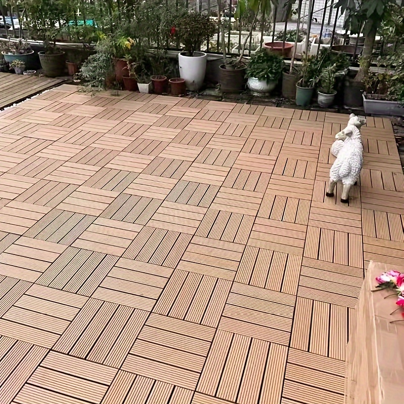 40pcs interlocking plastic floor tiles durable easy install waterproof indoor outdoor patio garden balcony flooring system