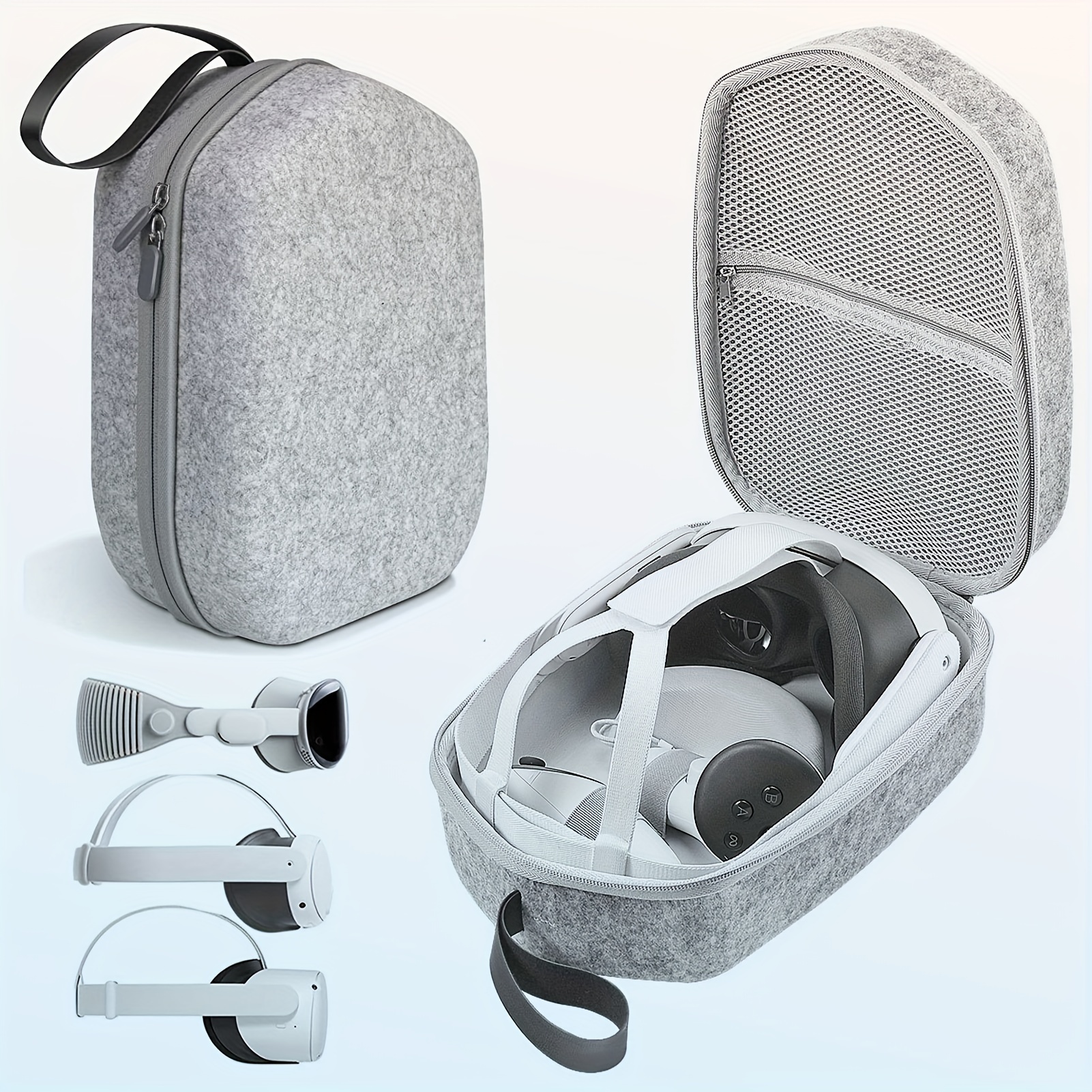 

Compact Vr Headset Carrying Case For 3/oculus / - Eva Material, Felt Interior, Shockproof, Anti-scratch, , Ideal For Travel, Compatible With Official Head Strap Only