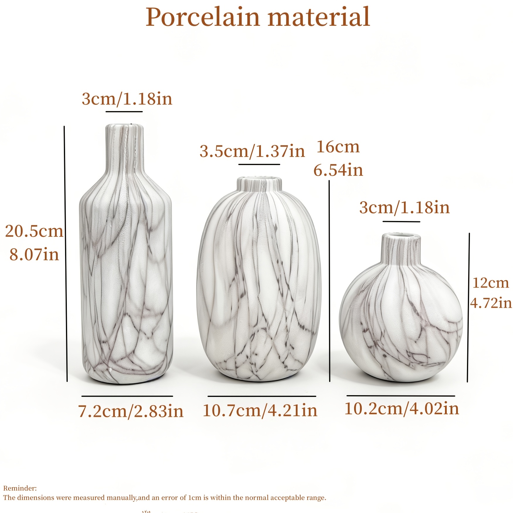 3pcs Wood Grain/Stone Texture Ceramic Vase Set Wabi-Sabi Decorative Flower Pot Ornament Japanese Rustic Style Desktop Home Resident B&B Soft Decoration Dried Flower Arrangement Floral Art All-Match Premium
